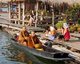 Thailand: Monks on their early morning almsround on the lake at the Mae Ngat Dam, near Chiang Mai, northern Thailand
